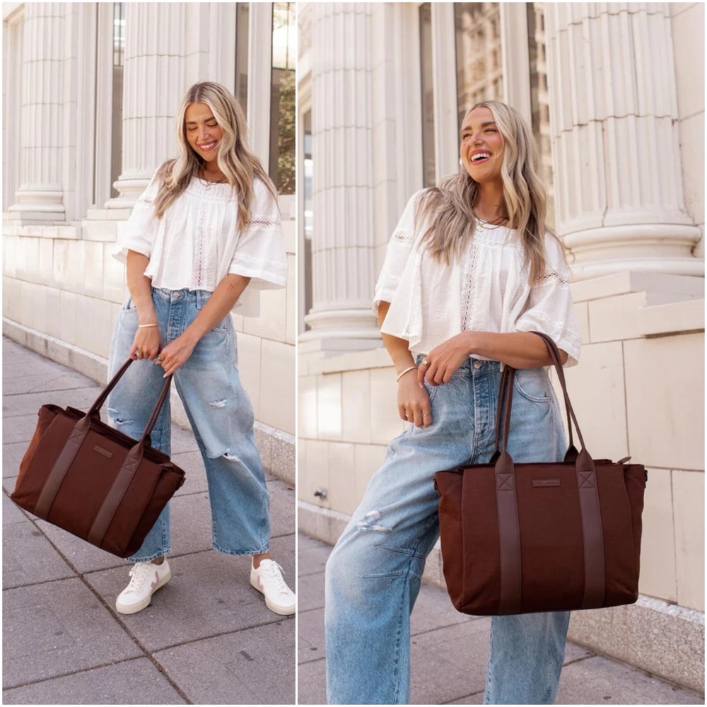 Poppy & Peonies Daily Tote in Espresso